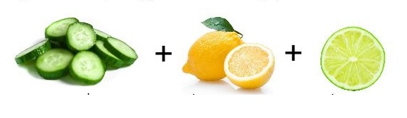 Uborka + lime + citrom