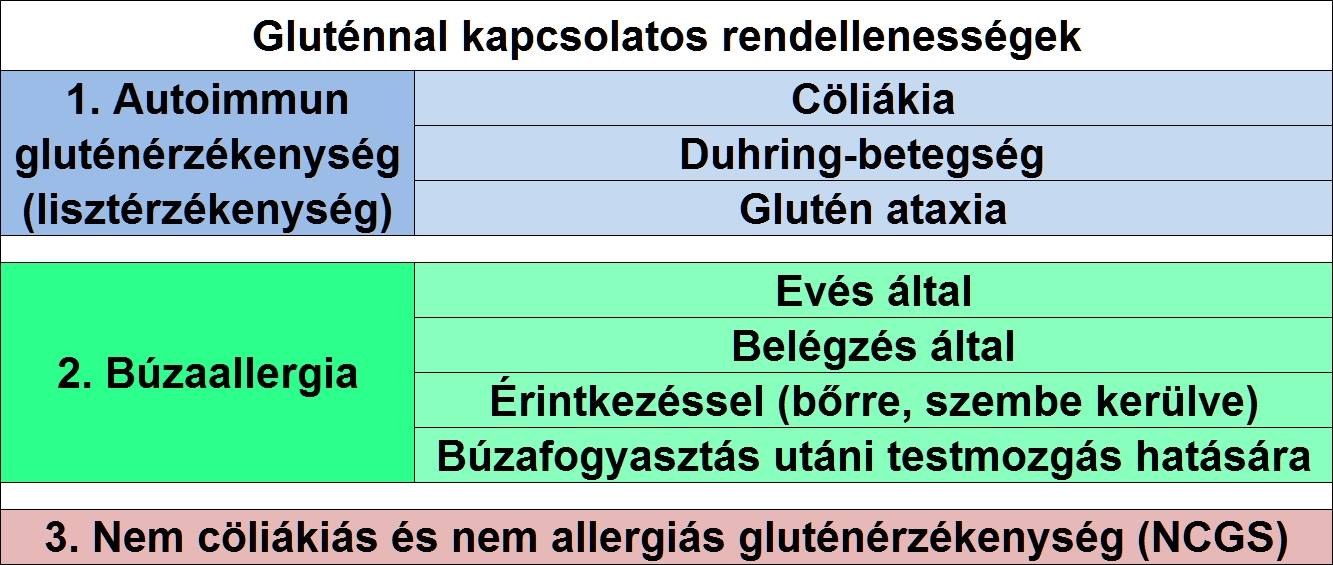 Gluténérzékenység, glutén intoleranciával kapcsolatos betegségek