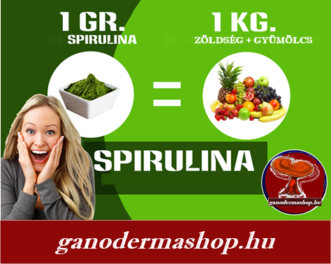 Spirulinát keresd a http://ganodermashop.hu/ oldalon